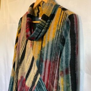 Variations | NWT Abstract Knit Tunic | Asymmetrical Drape Neck | M